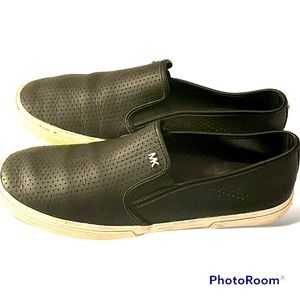 Michael Kors Keaton Black Slip on Sneaker MK LOGO Boerum Double Gore Leather 9M